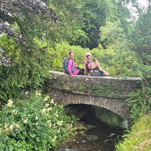 Coast 2 Coast, Wainwright Way walk group on bridge